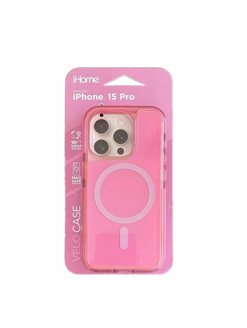 iHome Case for iPhone 15 Pro Pink